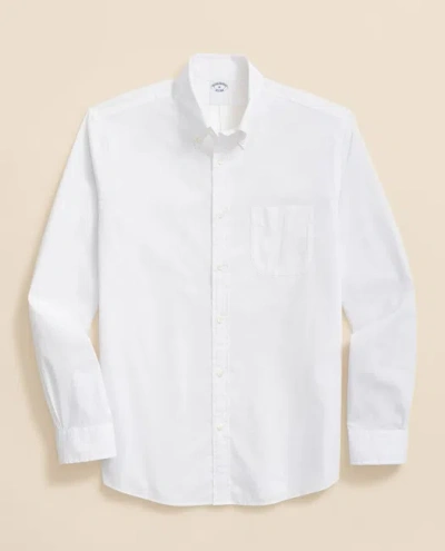 Brooks Brothers Performance Series Stretch Polo Button-down Collar Sport Shirt In White