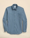 Brooks Brothers Performance Series Stretch Polo Button-down Collar, Tartan Sport Shirt In Blue