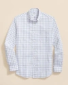 Brooks Brothers Performance Series Stretch Polo Button-down Collar, Windowpane Sport Shirt In Blue