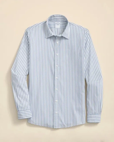 Brooks Brothers Performance Series Stretch Spread Collar, Striped Sport Shirt In White