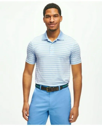 Brooks Brothers Performance Series Stripe Jersey Polo Shirt | Blue | Size Xl