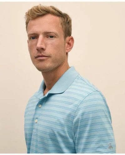 Brooks Brothers Performance Series Stripe Polo In Blue