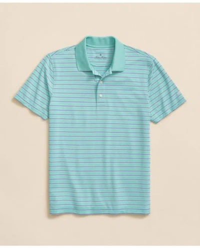 Brooks Brothers Performance Series Stripe Polo In Green