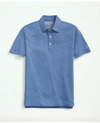 Brooks Brothers Performance Series Supima Cotton Jersey Polo Shirt | Blue Heather | Size Medium