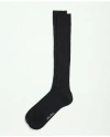 Brooks Brothers Pima Cotton Blend Over-the-calf Socks In Black