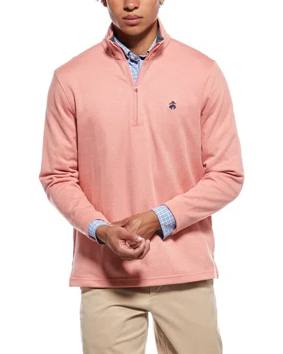 Brooks Brothers Pique 1/2-zip In Pink