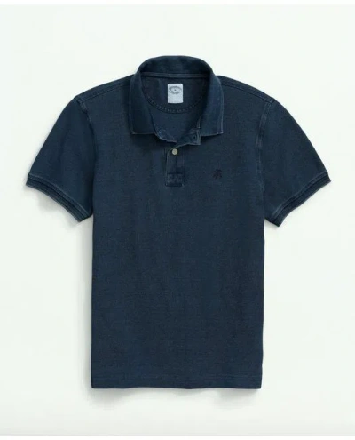 Brooks Brothers Pique Polo In Cotton | Blue | Size Small