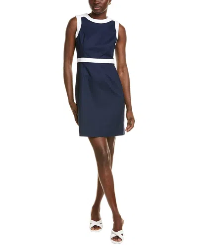 Brooks Brothers Pique Sheath Dress In Blue