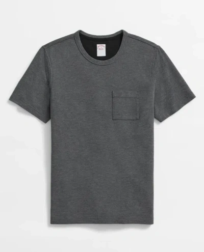 Brooks Brothers Pique T-shirt In Garment-washed Supima Cotton In Burgundy