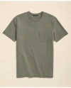 Brooks Brothers Pique T-shirt In Garment-washed Supima Cotton In Green
