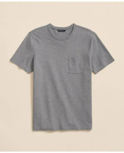 Brooks Brothers Pique T-shirt In Garment-washed Supima Cotton In Grey