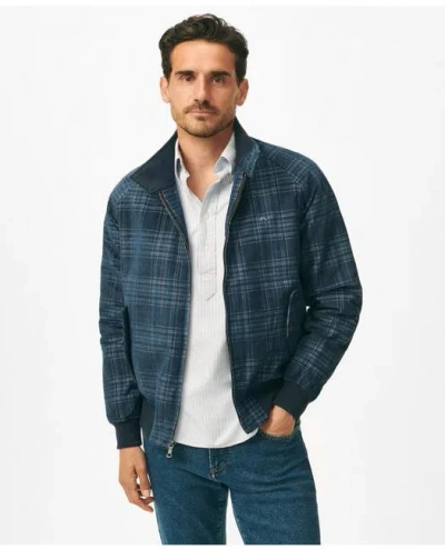 Brooks Brothers Plaid Corduroy Harrington Jacket In Thermore-filled Cotton In Navy
