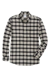 Brooks Brothers Plaid Cotton Flannel Button-down Sport Shirt In Black