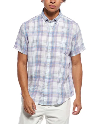 Brooks Brothers Plaid Linen Shirt In Blue