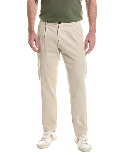 Brooks Brothers Pleated Tapered Chino In Beige
