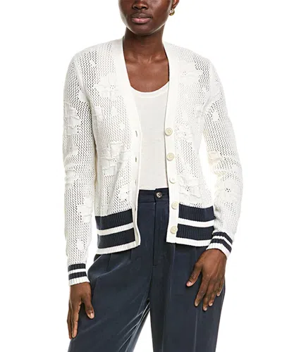 Brooks Brothers Pointelle Floral Cardigan