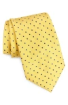Brooks Brothers Polka Dot Silk Blend Tie In Yellow