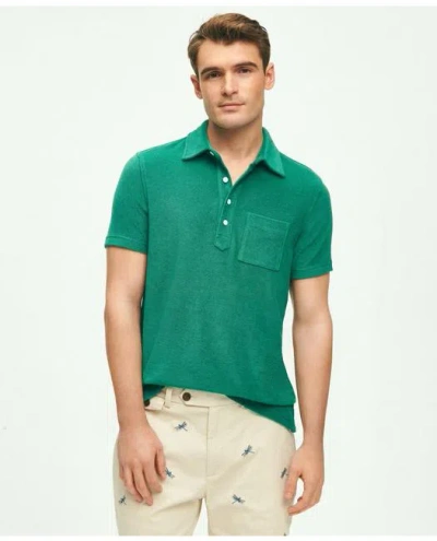 Brooks Brothers Polo Shirt In Cotton Terrycloth | Green | Size Xl