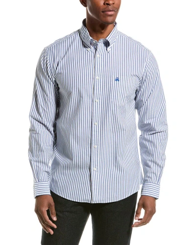 Brooks Brothers Poplin Stripe Woven Shirt In Blue