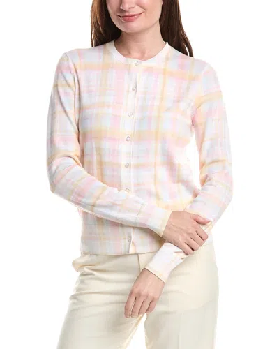 Brooks Brothers Print Crewneck Cardigan In Multi