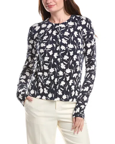 Brooks Brothers Print Crewneck Cardigan In Animal Print