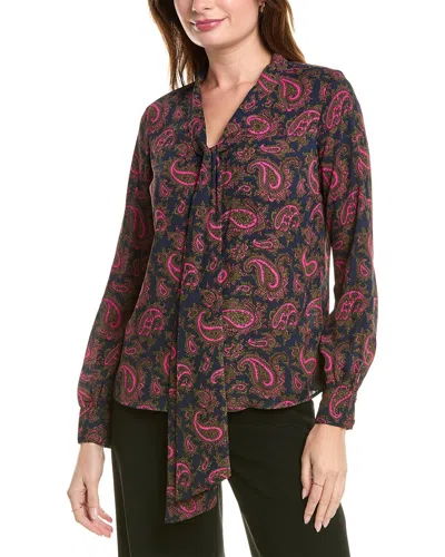 Brooks Brothers Printed Blouse In Blue