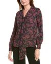 Brooks Brothers Printed Blouse In Navy