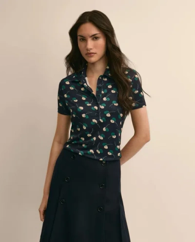 Brooks Brothers Printed Short-sleeve Polo Shirt In Navy