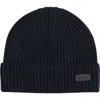 Brooks Brothers Pure Cashmere Rib Cuffed Beanie In Black