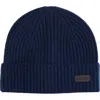 Brooks Brothers Pure Cashmere Rib Cuffed Beanie In Blue