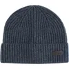 Brooks Brothers Pure Cashmere Rib Cuffed Beanie In Blue