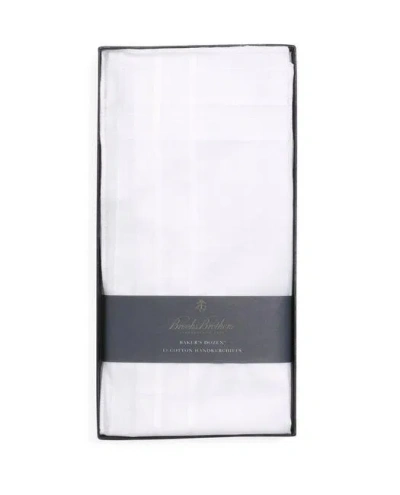 Brooks Brothers Pure Cotton Handkerchiefs-set Of 13 In White