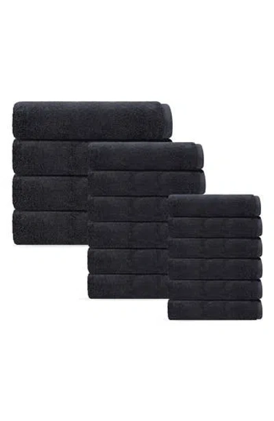 Brooks Brothers Puresoft 16-piece Turkish Cotton Towels Set In Anthracite
