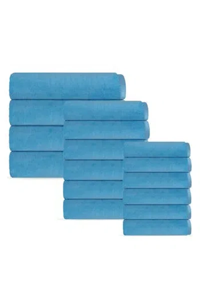 Brooks Brothers Puresoft 16-piece Turkish Cotton Towels Set In Seaglass
