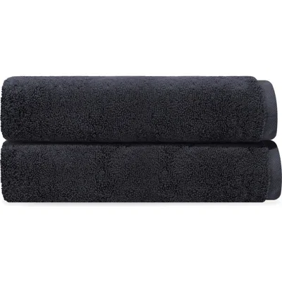 Brooks Brothers Puresoft 2-piece Turkish Cotton Bath Sheet In Anthracite