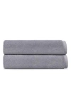 Brooks Brothers Puresoft 2-piece Turkish Cotton Bath Sheet In Silver