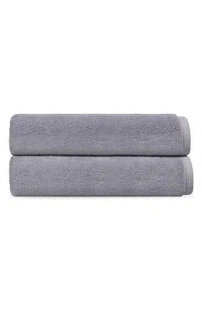 Brooks Brothers Puresoft 2-piece Turkish Cotton Bath Sheet In Silver