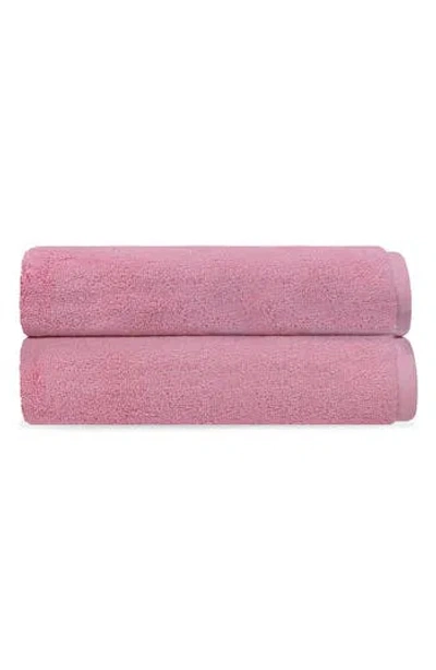 Brooks Brothers Puresoft 2-piece Turkish Cotton Bath Towel Set In Pink