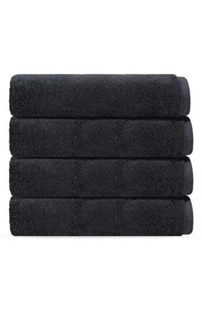 Brooks Brothers Puresoft 4-piece Turkish Cotton Hand Towels In Anthracite