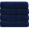 Shop Brooks Brothers Depera Puresoft 4-piece Turkish Cotton Hand Towels In Navy