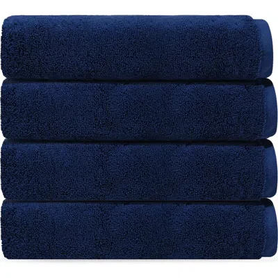 Brooks Brothers Puresoft 4-piece Turkish Cotton Hand Towels In Navy