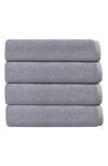 Brooks Brothers Puresoft 4-piece Turkish Cotton Hand Towels In Silver