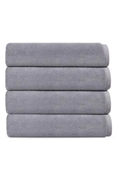 Brooks Brothers Puresoft 4-piece Turkish Cotton Hand Towels In Silver