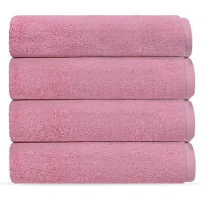 Brooks Brothers Puresoft 4-piece Turkish Cotton Wash Cloths In Pink