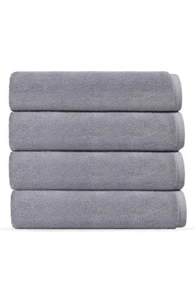 Brooks Brothers Puresoft 4-piece Turkish Cotton Wash Cloths In Silver