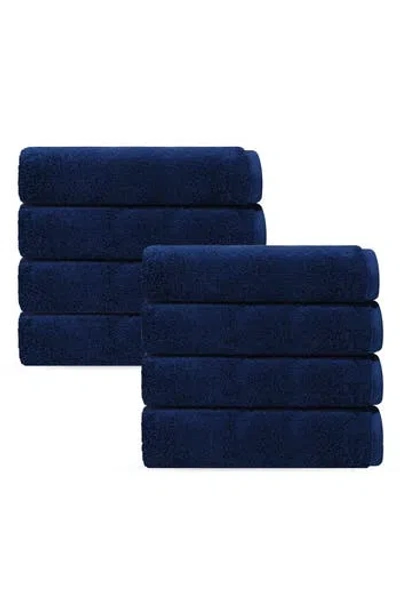 Brooks Brothers Puresoft 8-piece Turkish Cotton Hand Towels In Navy