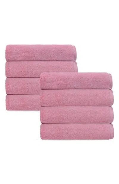 Brooks Brothers Puresoft 8-piece Turkish Cotton Hand Towels In Pink