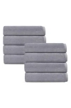 Brooks Brothers Puresoft 8-piece Turkish Cotton Hand Towels In Silver