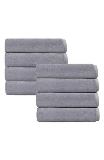 Brooks Brothers Puresoft 8-piece Turkish Cotton Washcloths In Silver