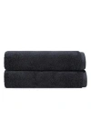 Brooks Brothers Puresoft Set Of 2 Turkish Cotton Bath Towels In Anthracite